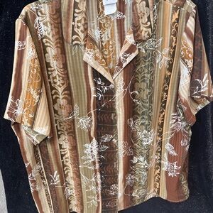 Floral Striped Women's Blouse